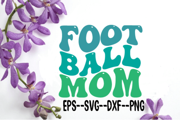 Football Mom Retro Wavy SVG for Crafts and Graphics
