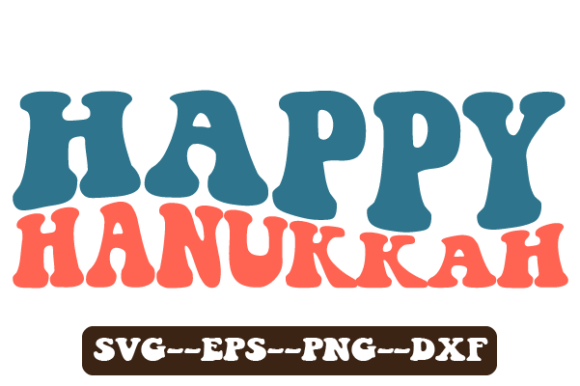 Happy Hanukkah Retro Wavy Svg for Crafts and Graphics