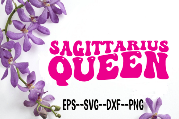 Sagittarius Queen Wavy Retro Embroidery Design